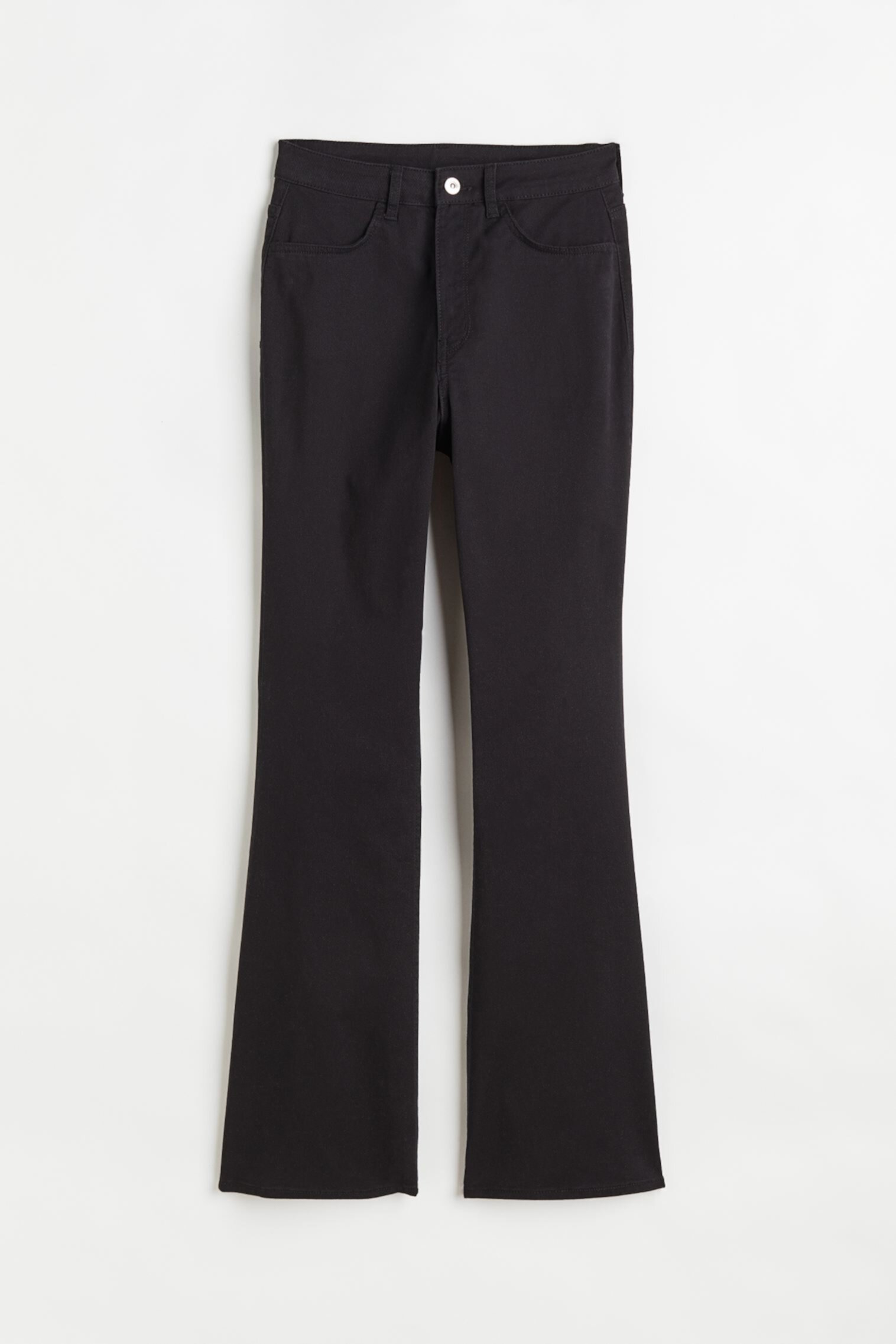 Расклешенные брюки из твила с завышенной талией H&M