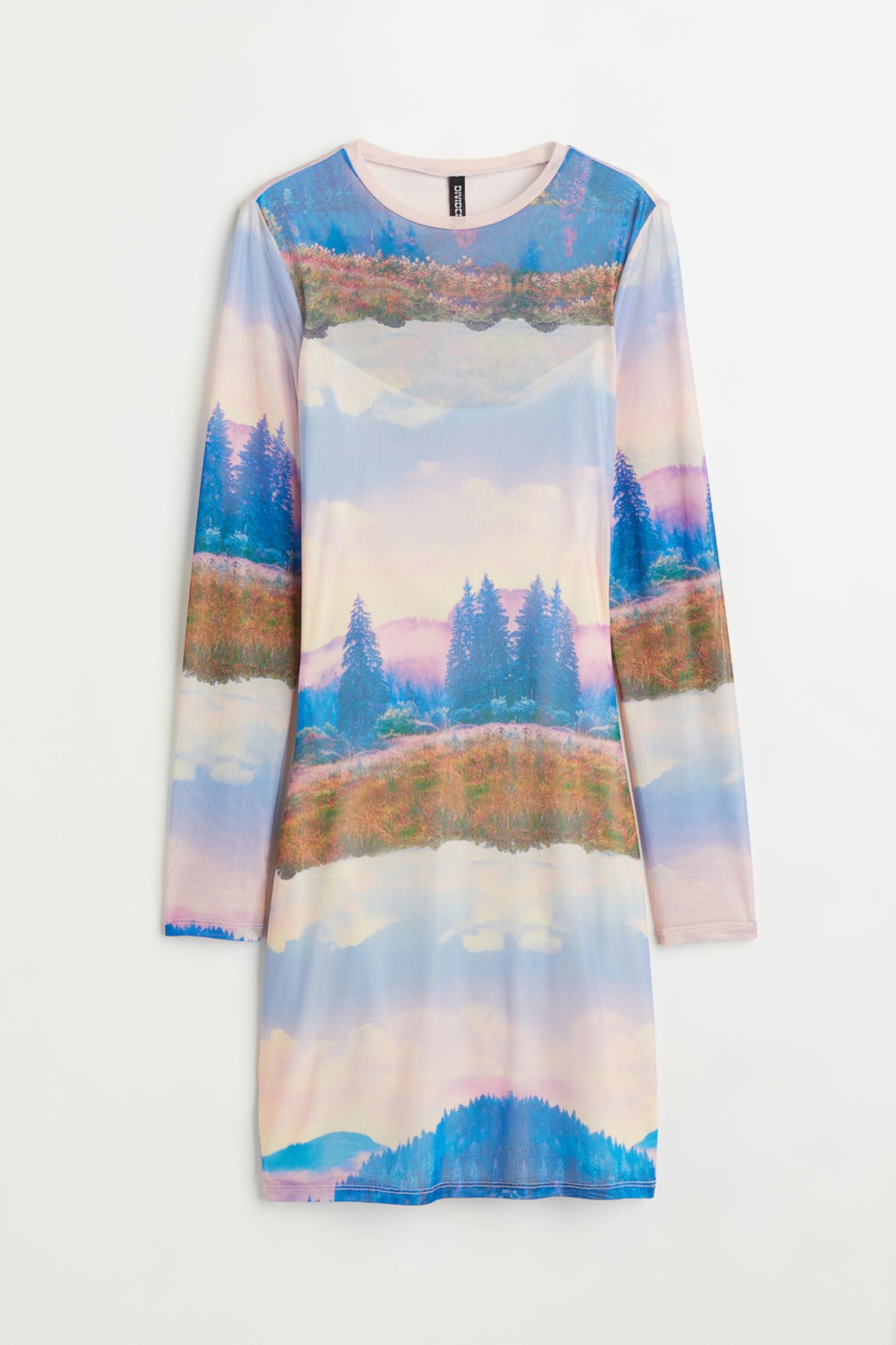 Сетчатое платье с длинными рукавами H&M
