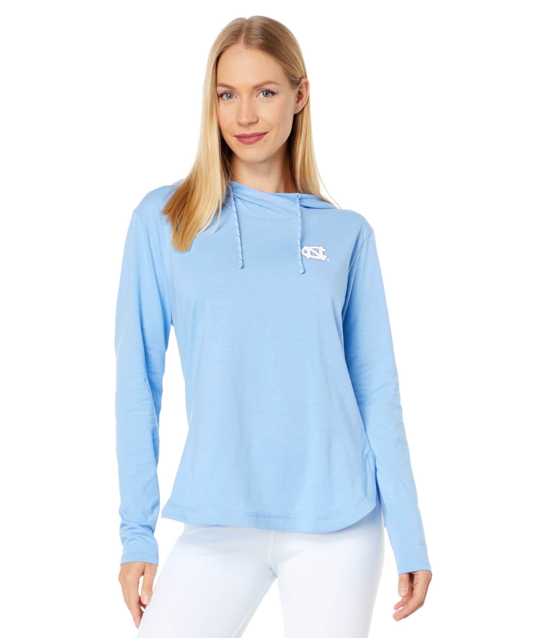 Худи с защитой от солнца Columbia North Carolina Tar Heels Sun Trek™ Omni-Shade™ UPF 40+ Columbia