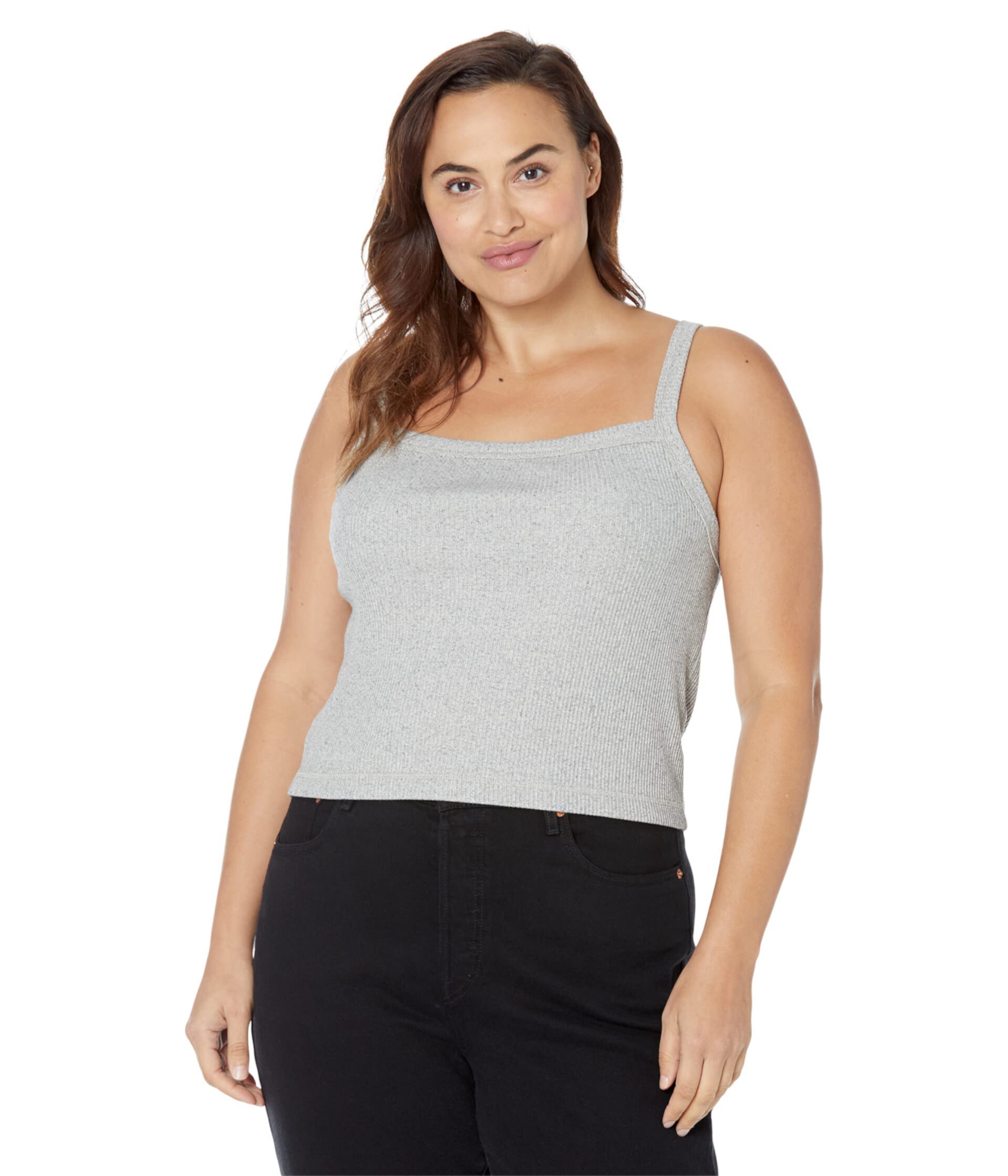 Майка Madewell Plus MWL Superribbed Crop Tank с рифлёной текстурой, 92% хлопок Madewell