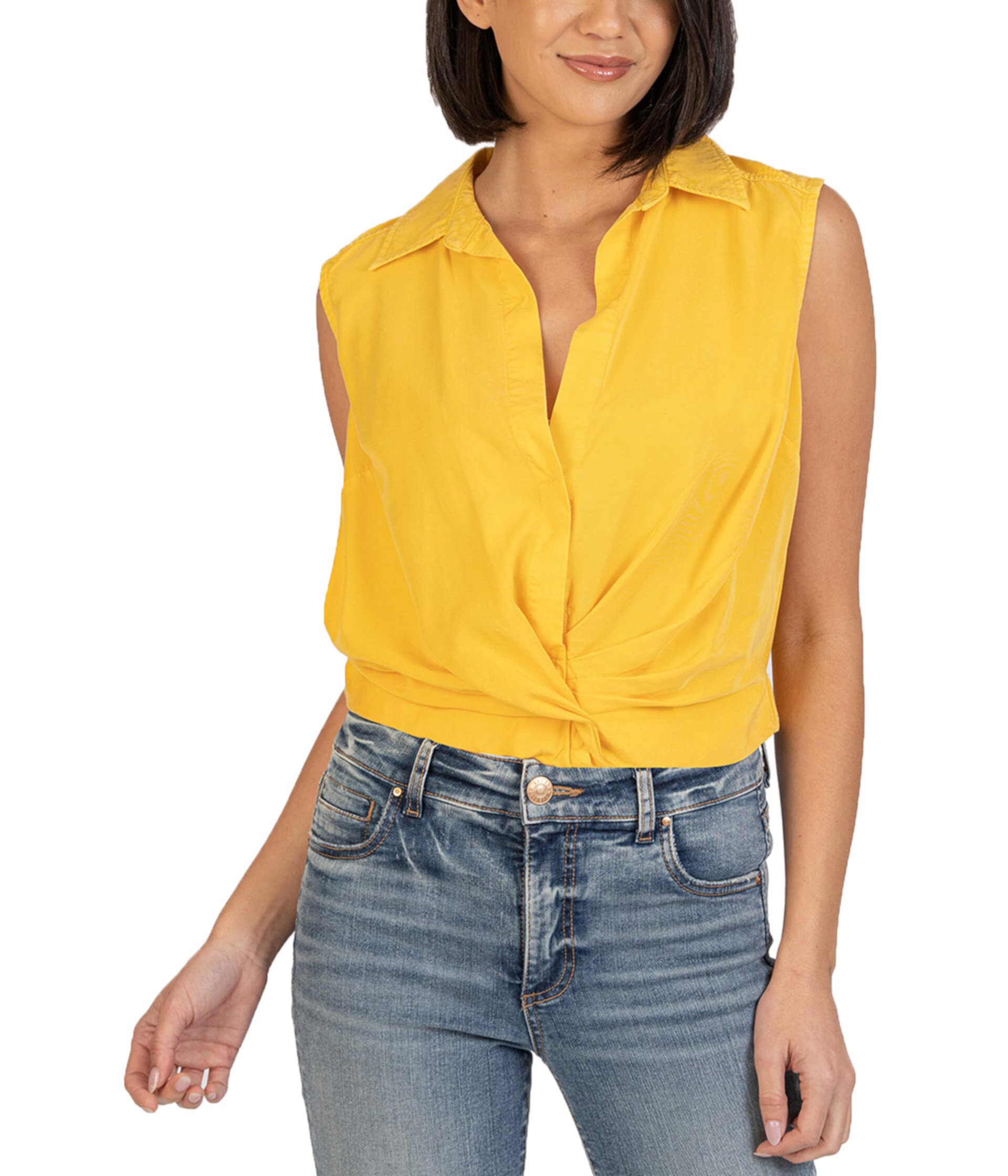 Renata Front Twist Sleeveless Blouse w/ Collar KUT from the Kloth