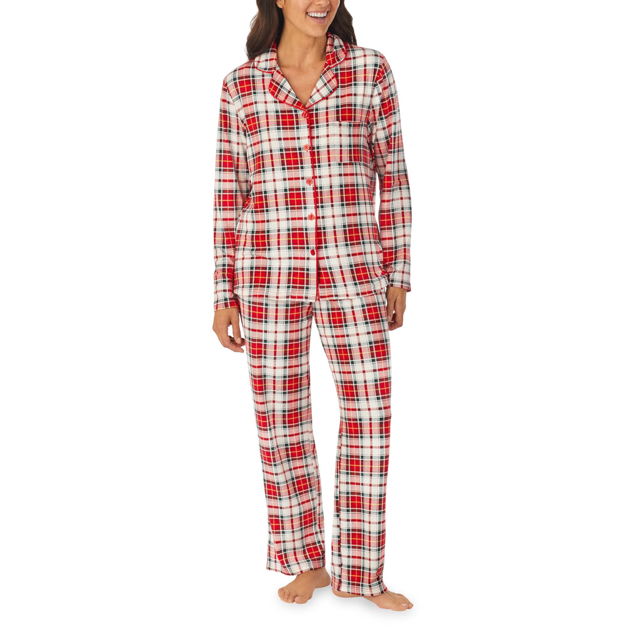 Клетчатая классика - уютная пижама из джерси с длинным вырезом Pajamarama