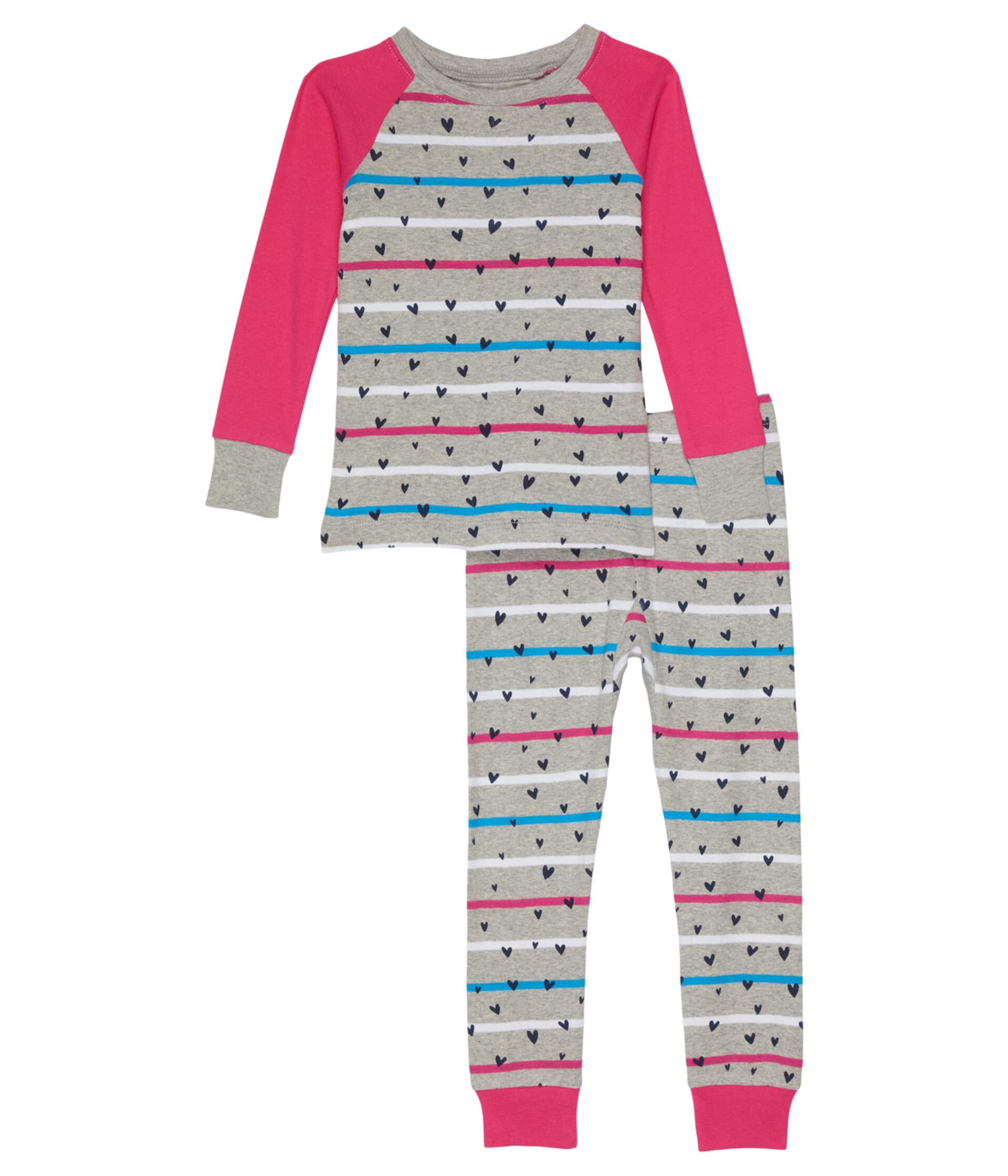 Пижамный комплект с регланами из органического хлопка Confetti Hearts (для малышей/маленьких детей/больших детей) Hatley