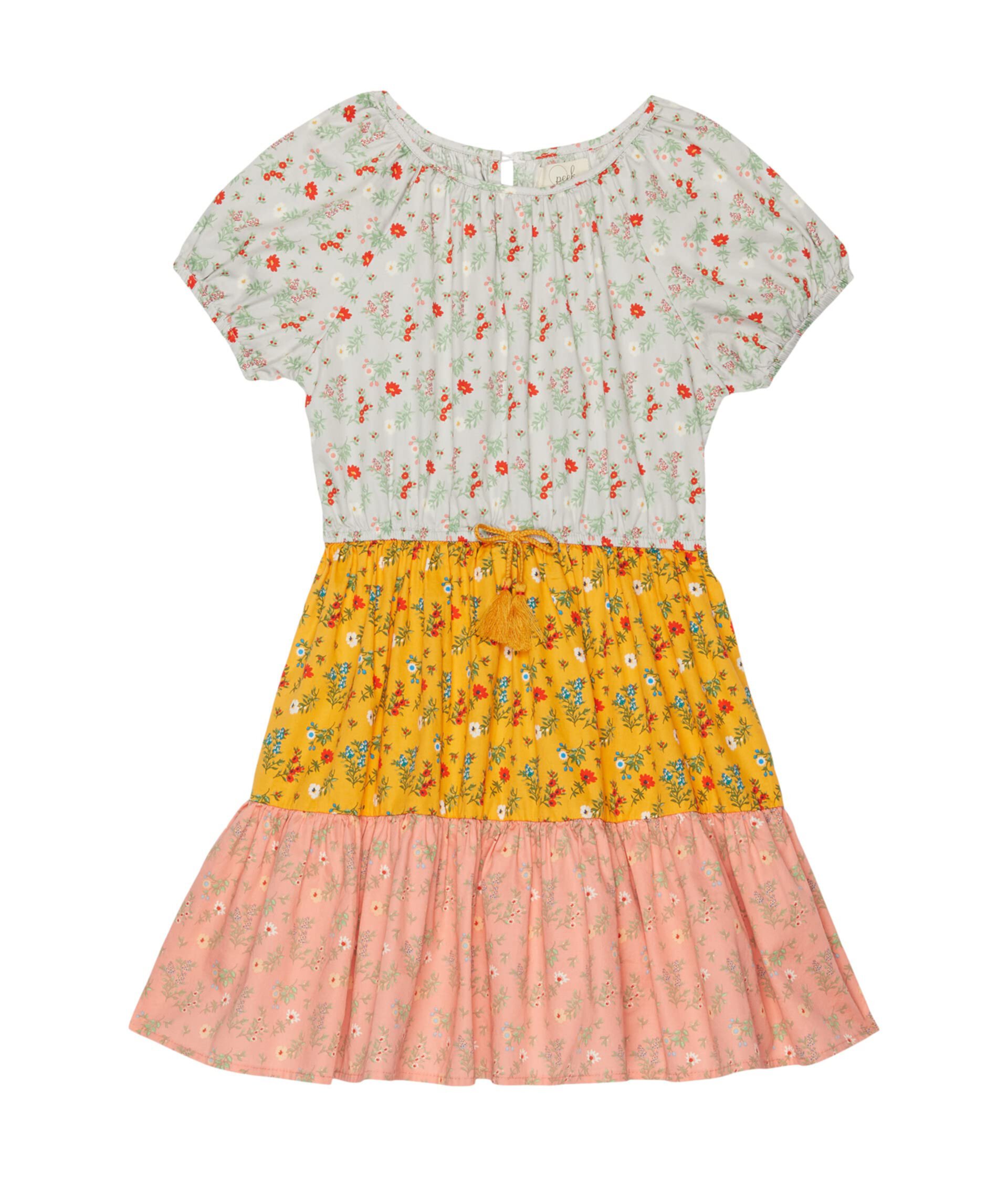 Плетеное платье с разноцветными мотивами (для малышей/маленьких детей/больших детей) PEEK
