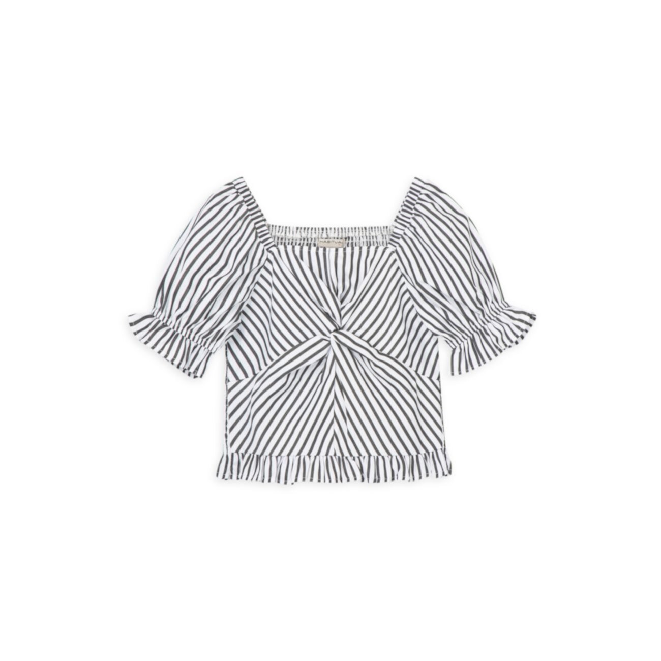 Girl's Twist-Front Striped Top Habitual