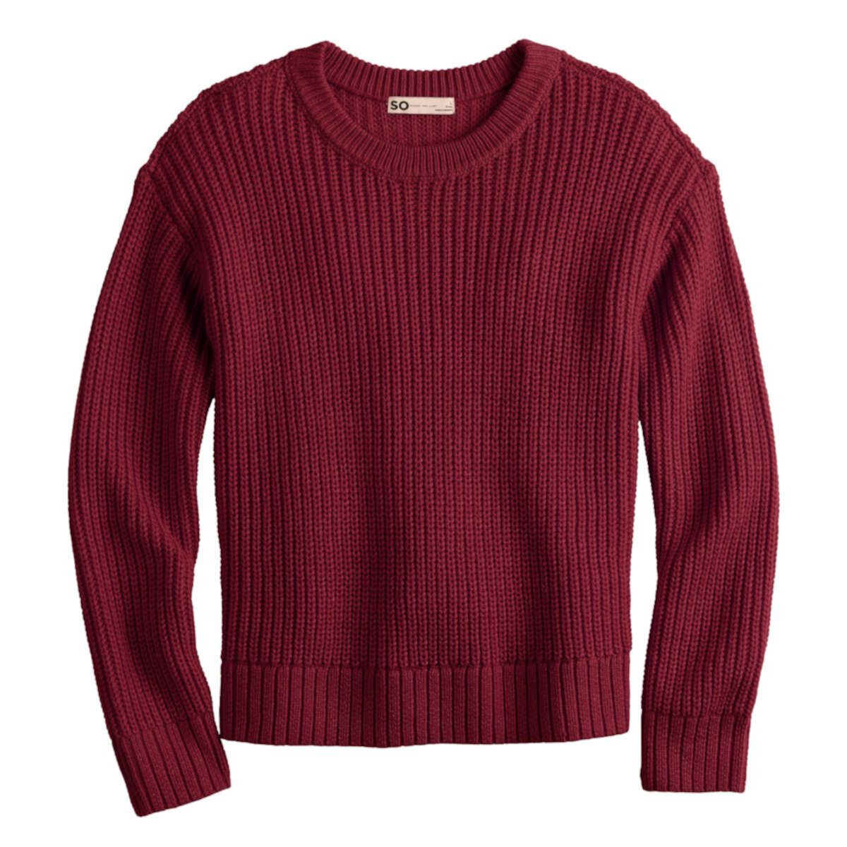 Трикотажный свитер с круглым вырезом SO® для девочек 6–20 лет, стандартный и большой размер SO