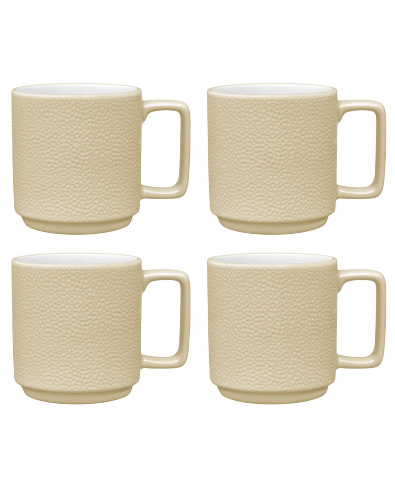 Colortex Stone Stax Ivory Mugs, Set of 4 Noritake