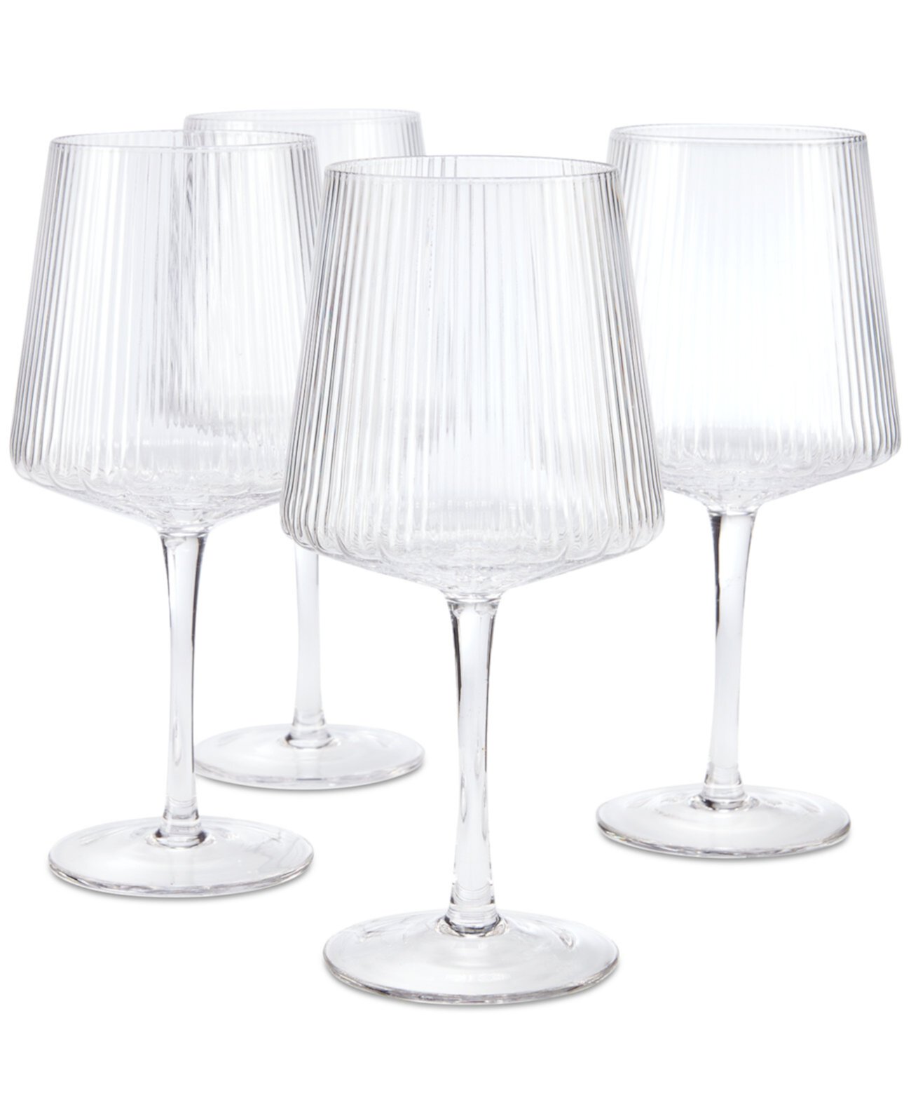 Прозрачные бокалы для вина с рифлением, набор из 4 штук, созданные для Macy's Hotel Collection