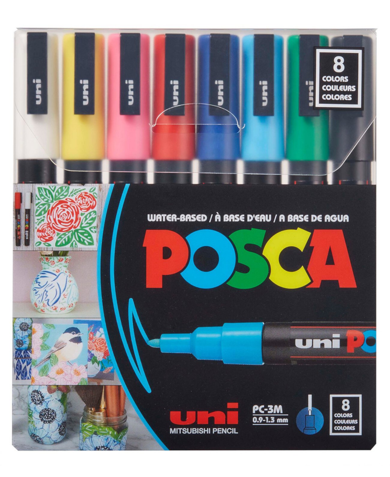 Набор 8-цветных красок, PC-3M Fine POSCA