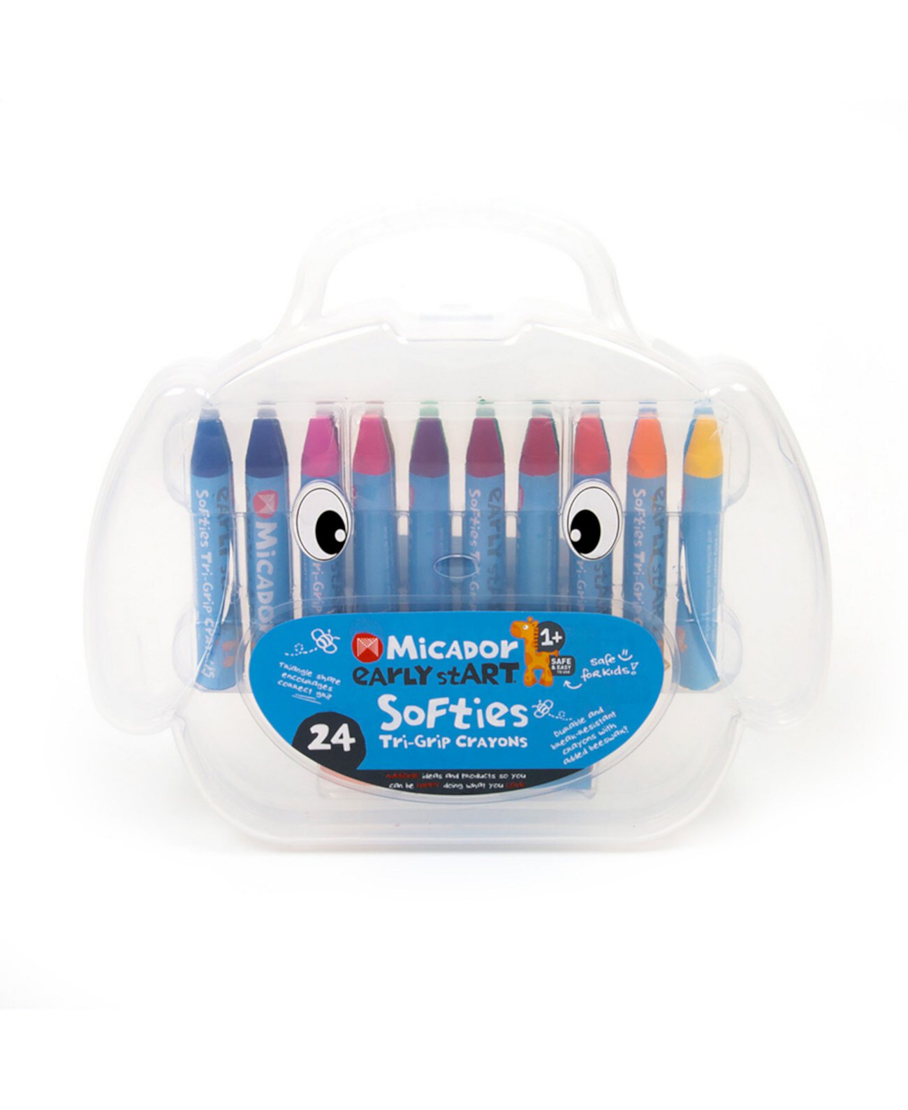 Softitri-Grip Crayons, 24-Crayon Case Micador early stART