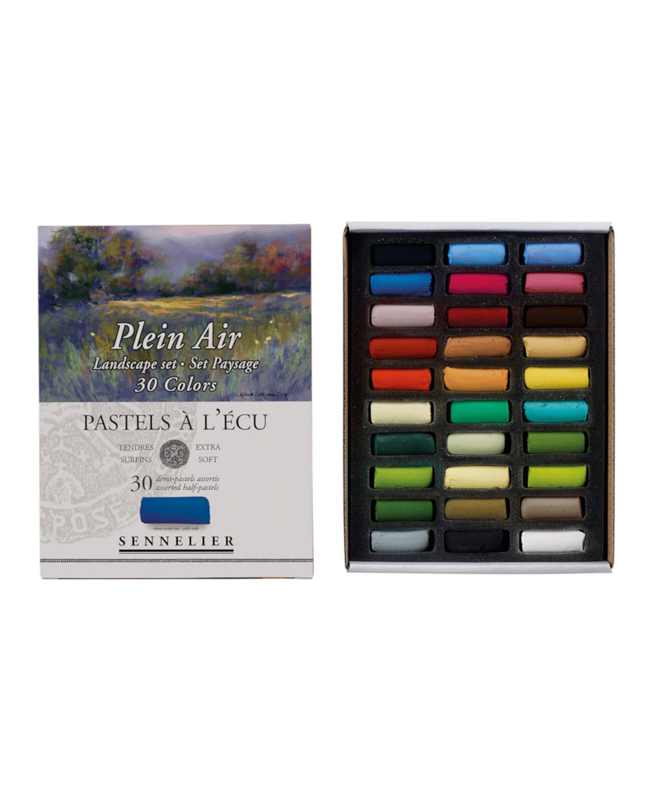 Набор сверхмягких пастельных полустиков Plain Air Landscape Colors, 30 шт. Sennelier