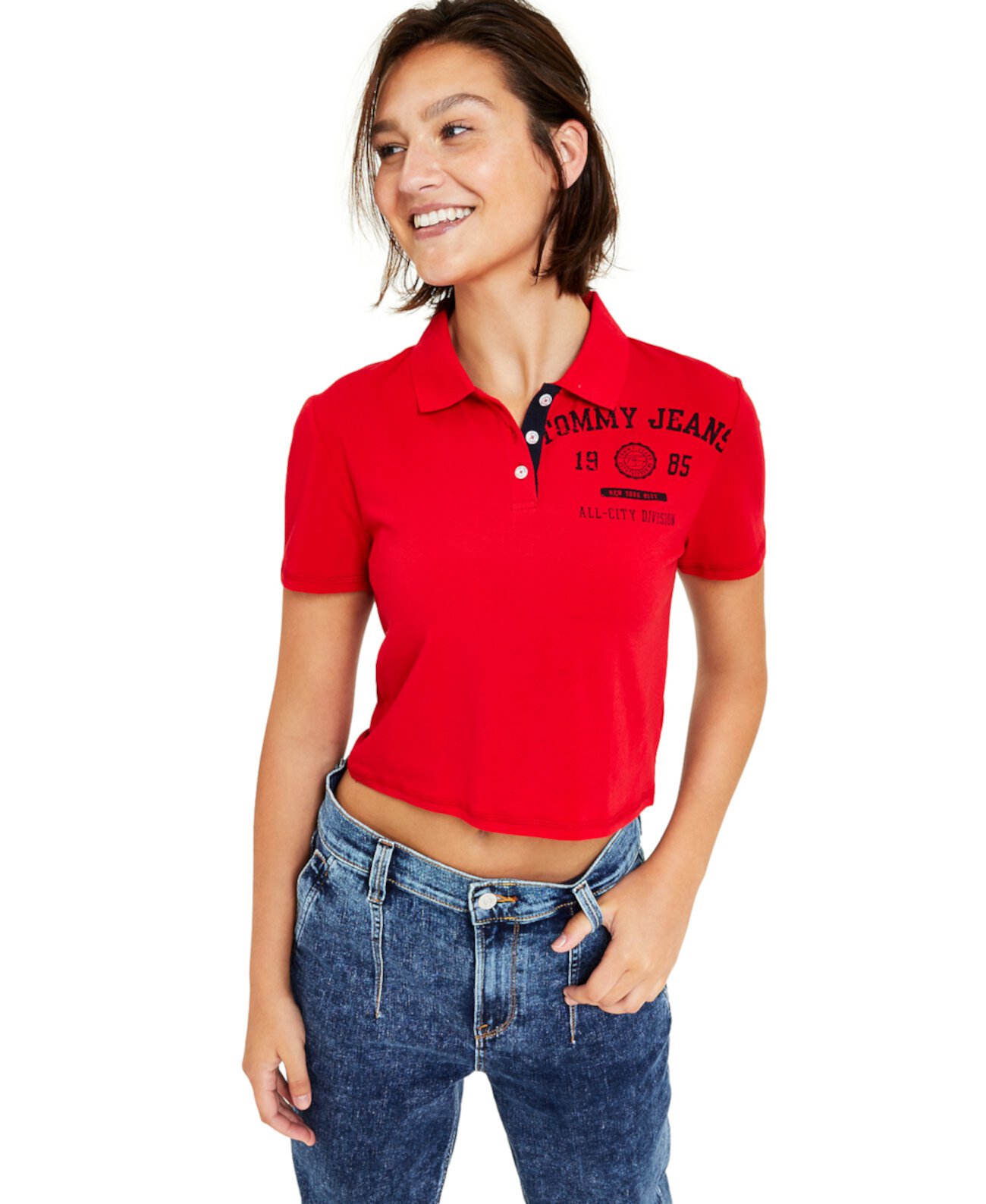 Женская укороченная футболка-поло Tommy Jeans