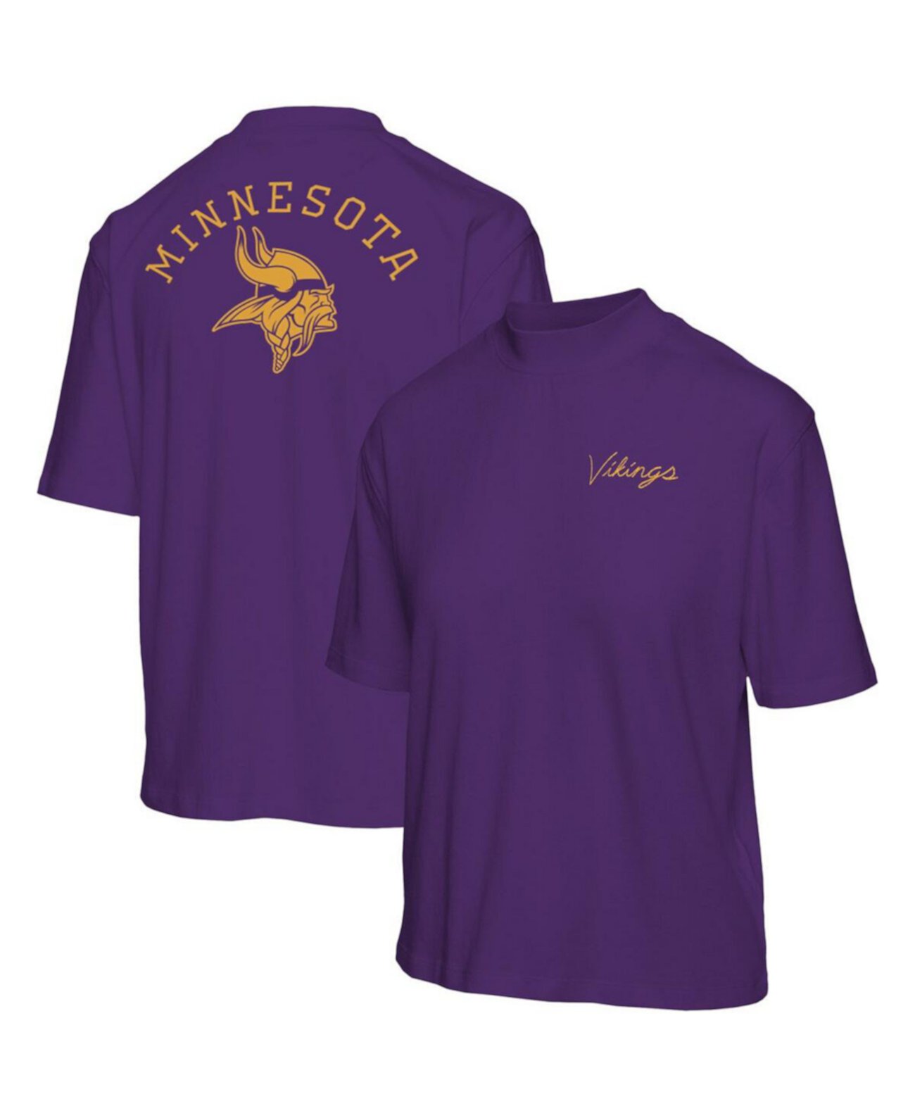 Женская фиолетовая футболка Minnesota Vikings с короткими рукавами и воротником-стойкой Junk Food