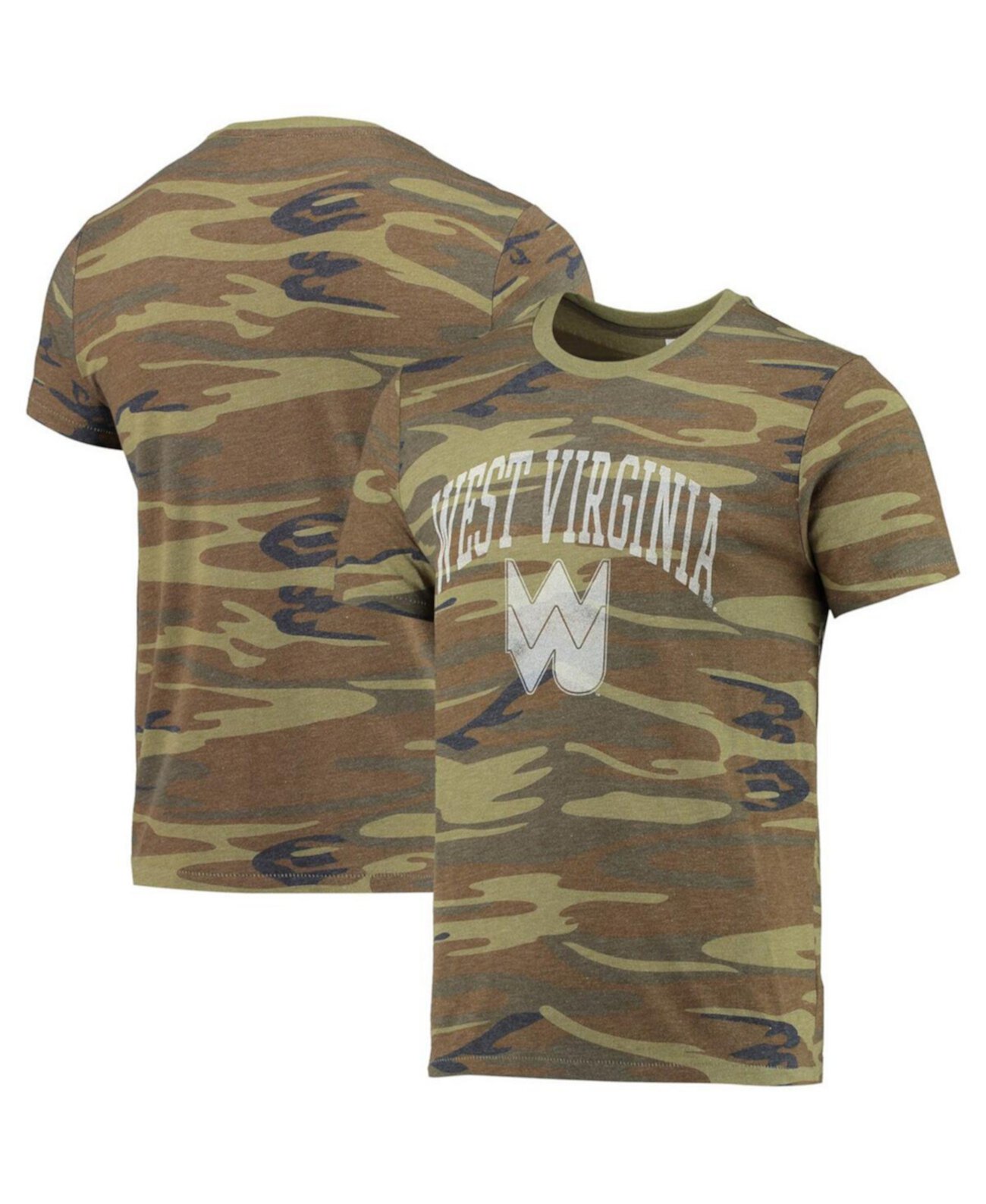 Мужская камуфляжная футболка West Virginia Mountaineers Arch Logo Tri-Blend Alternative