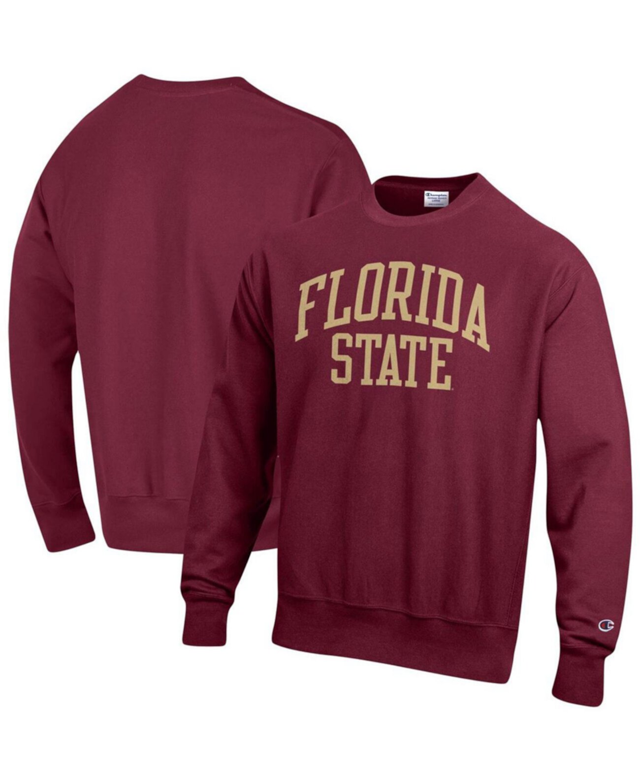 Мужская толстовка с пуловером Garnet Florida State Seminoles Arch Reverse Weave Champion