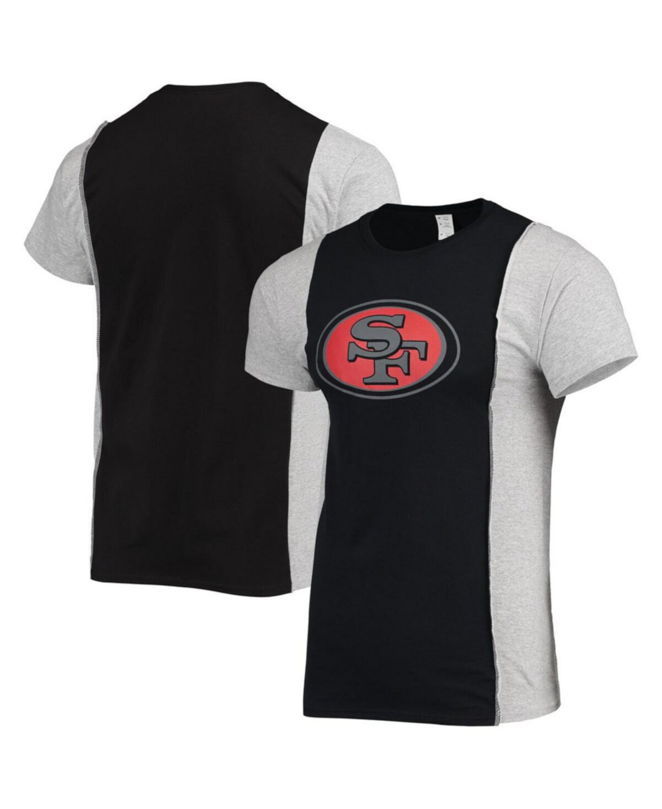 Мужская футболка с разрезом San Francisco 49ers черного и серого цвета с меланжевым покрытием Refried Apparel