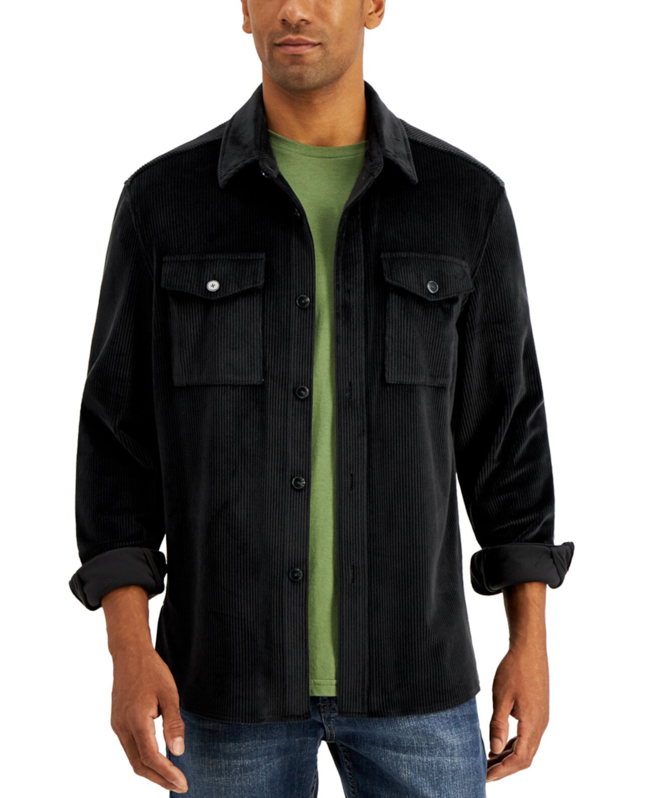 Мужская вельветовая куртка-рубашка стандартного кроя, созданная для Macy's Alfani