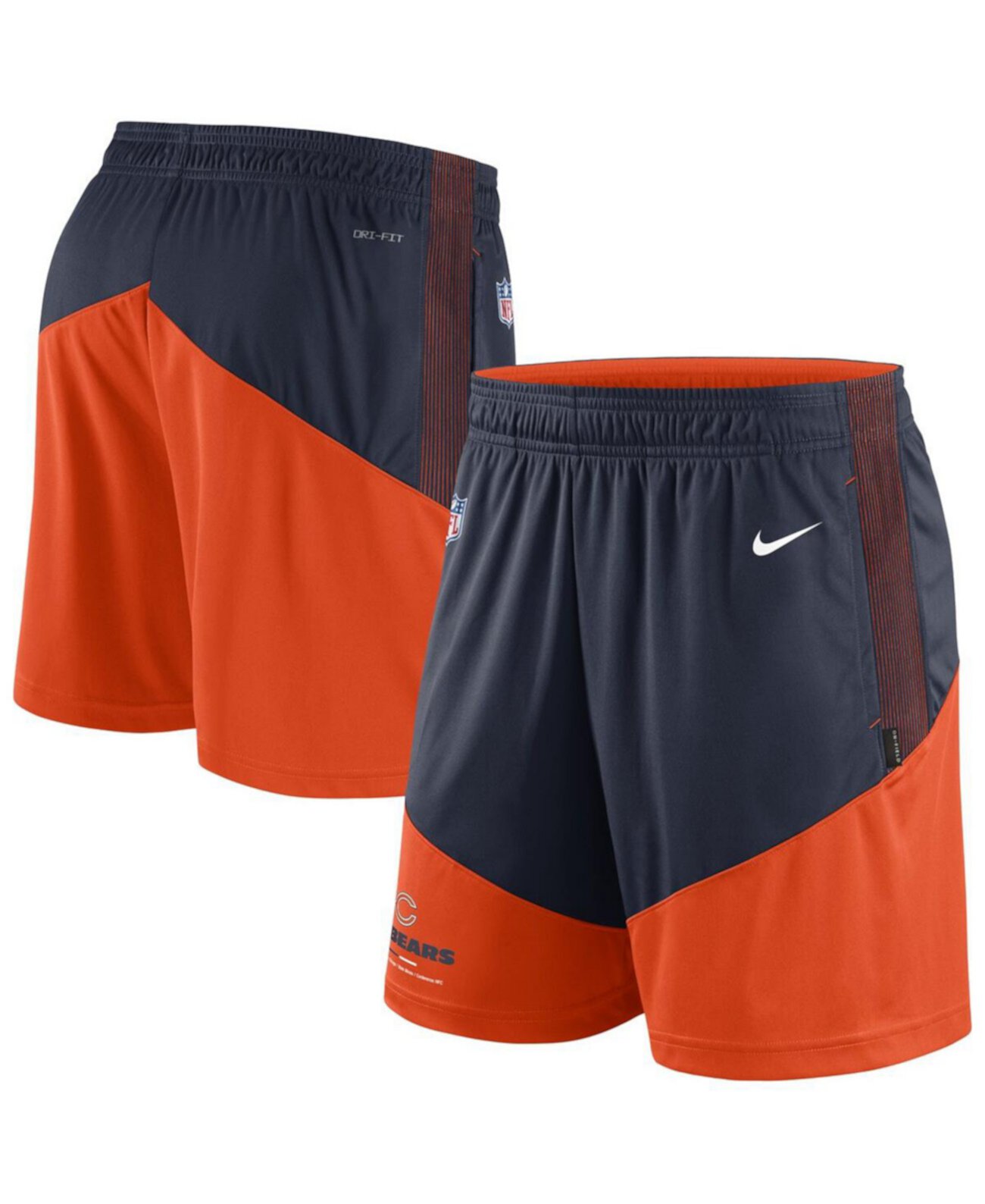 Мужские темно-синие, оранжевые спортивные шорты Chicago Bears Primary Lockup Nike