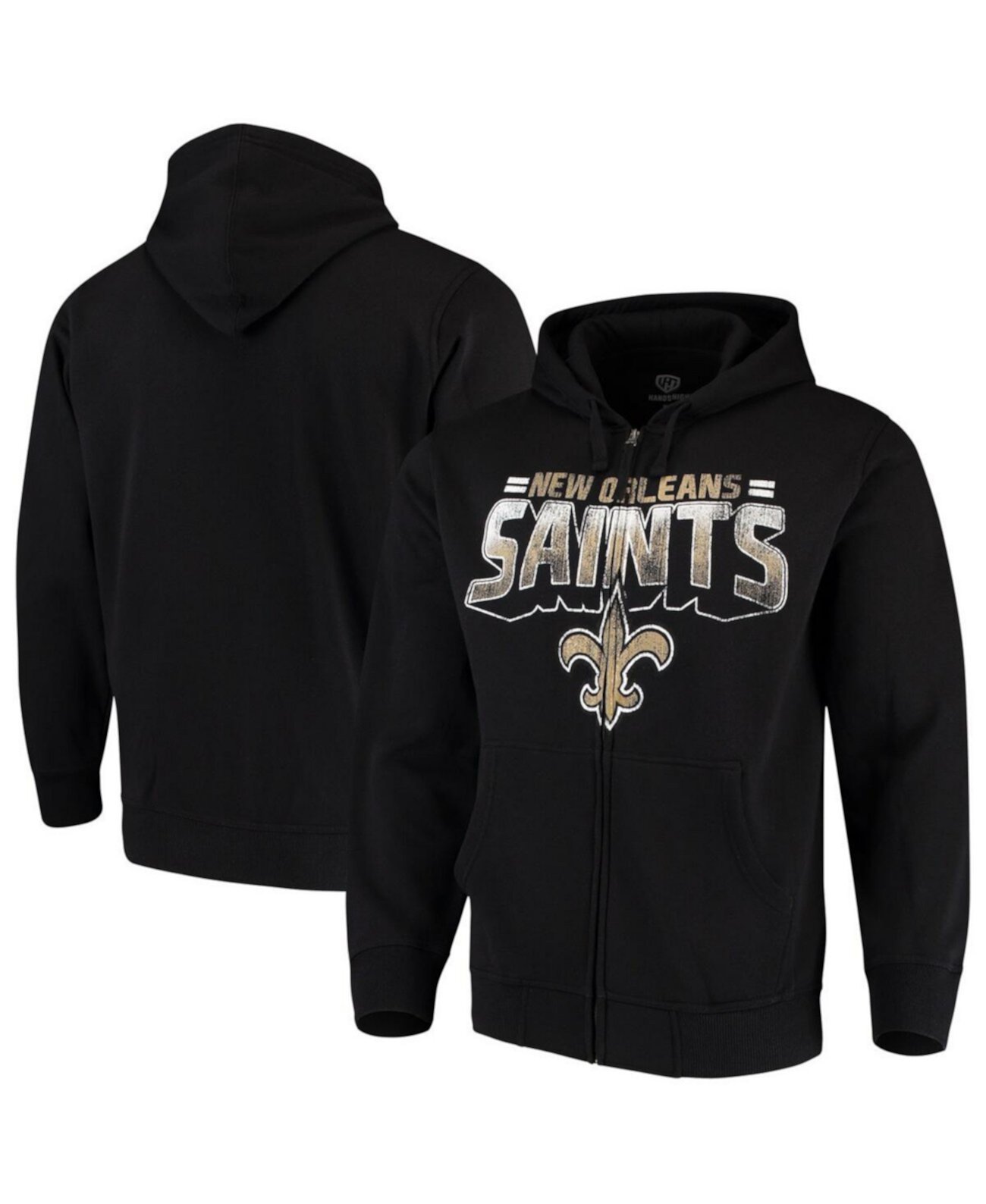 Худи с капюшоном G-III Sports New Orleans Saints Perfect Season черного цвета с карманами G-III Sports