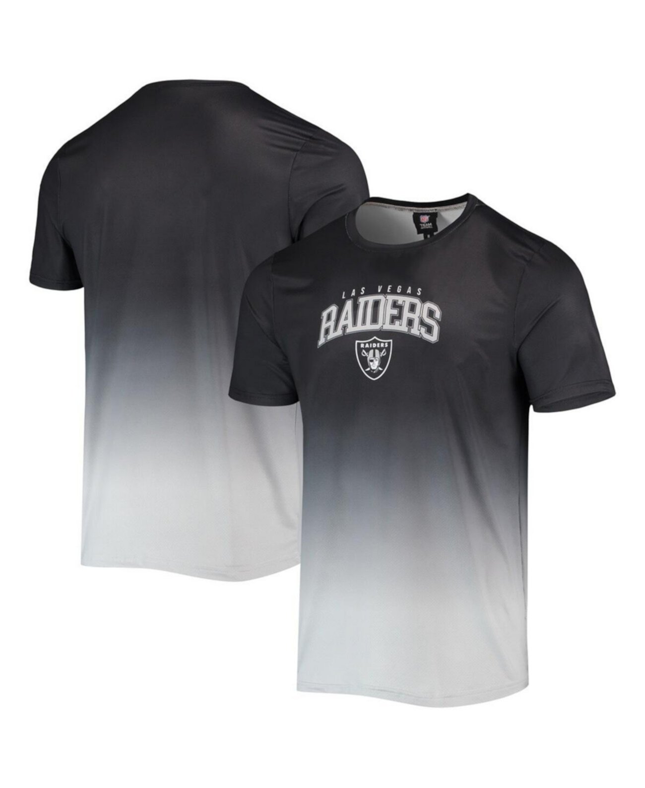 Мужская черная, серебристая плавательная рубашка Las Vegas Raiders Gradient Rash Guard FOCO