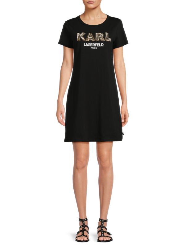 Женское Повседневное Платье-Футболка с Имитацией Жемчуга от Karl Lagerfeld Paris Karl Lagerfeld Paris