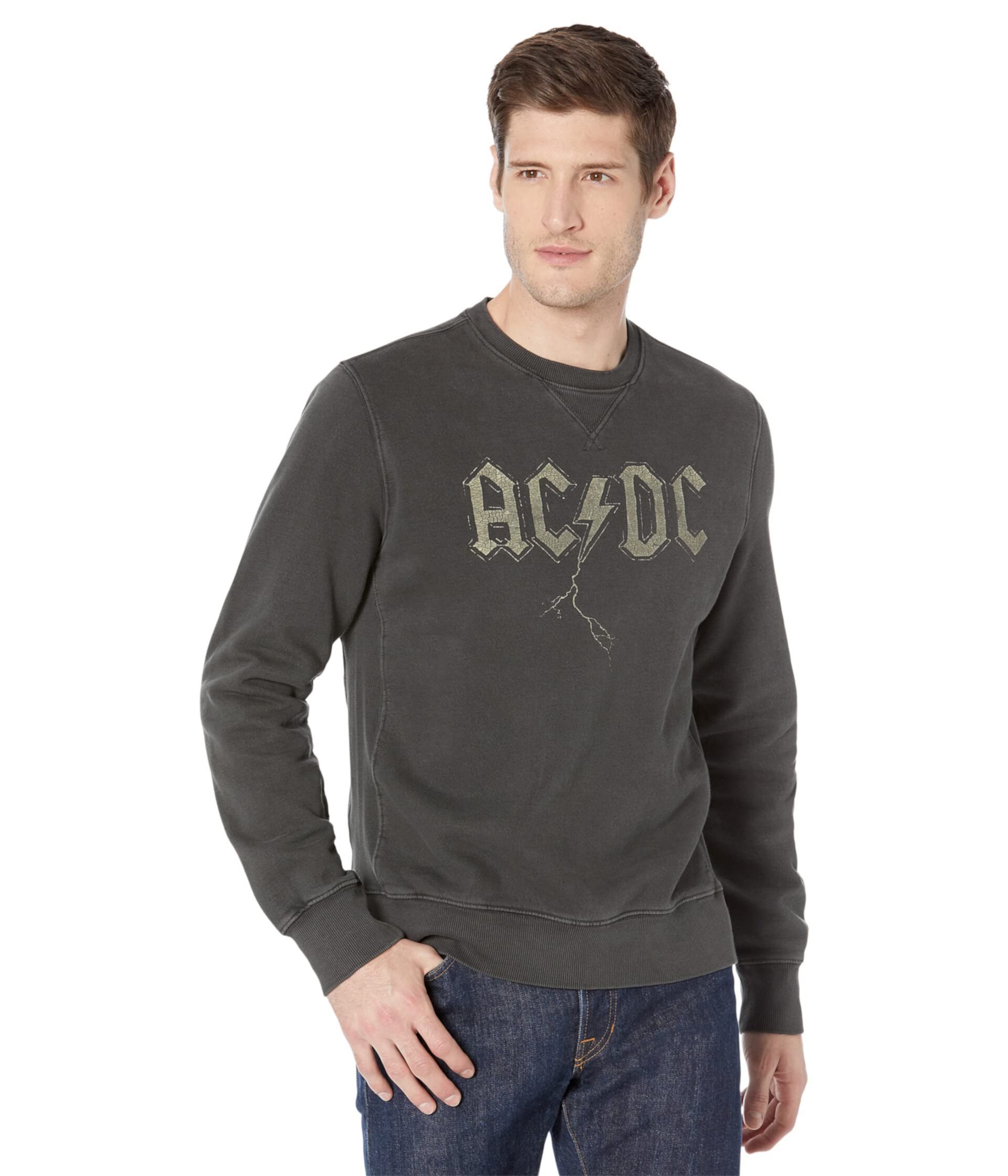 Sueded ACDC Terry Crew Neck Sweatshirt Lucky Brand