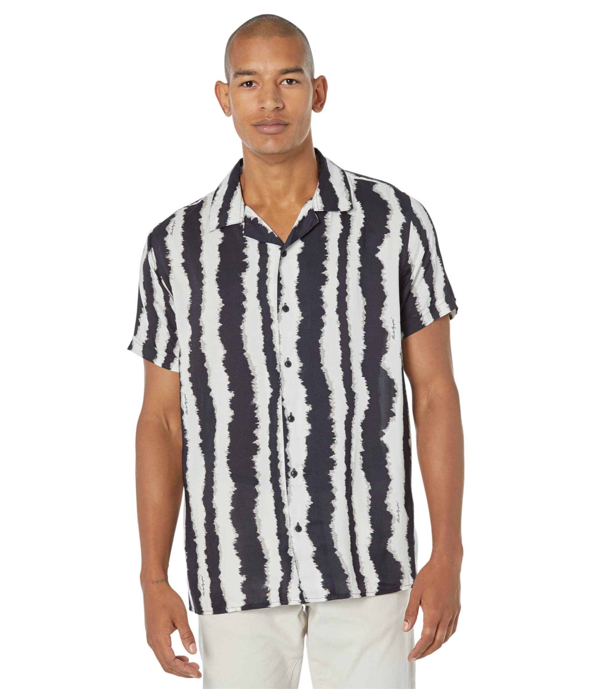 Мужская Повседневная Рубашка Karl Lagerfeld Paris Tie-Dye Stripe Short Sleeve Karl Lagerfeld Paris