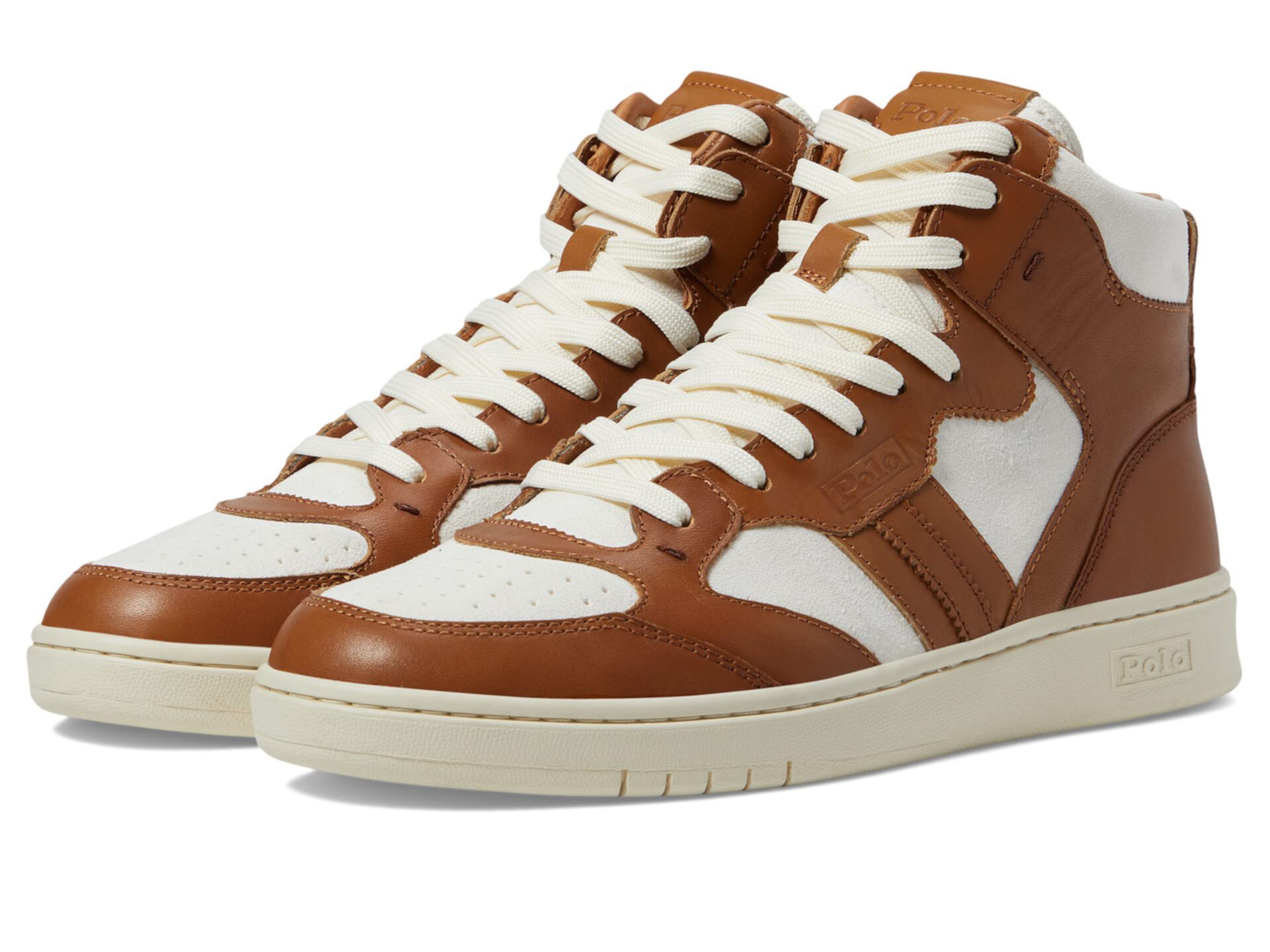 Кроссовки Court High-Top от Polo Ralph Lauren с кожаным верхом и памятью формы для поддержки Polo Ralph Lauren