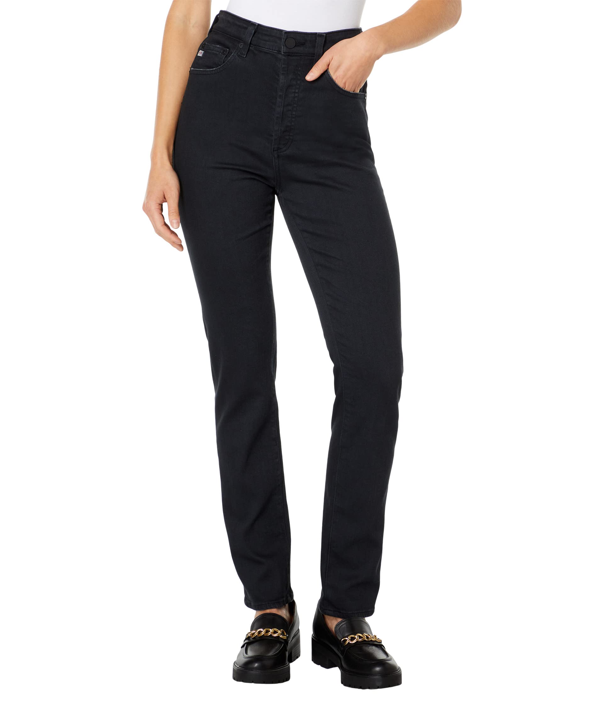 Alexxis Vintage High-Rise Slim Straight in 3 Years Sulfur Black AG Jeans