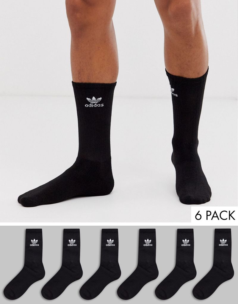 Набор из шести черных носков adidas Originals Adidas
