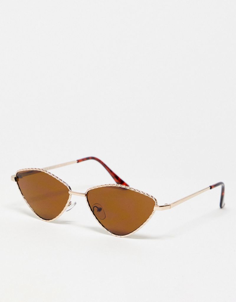 Золотые солнцезащитные очки с угловыми линзами AJ Morgan AJ Morgan