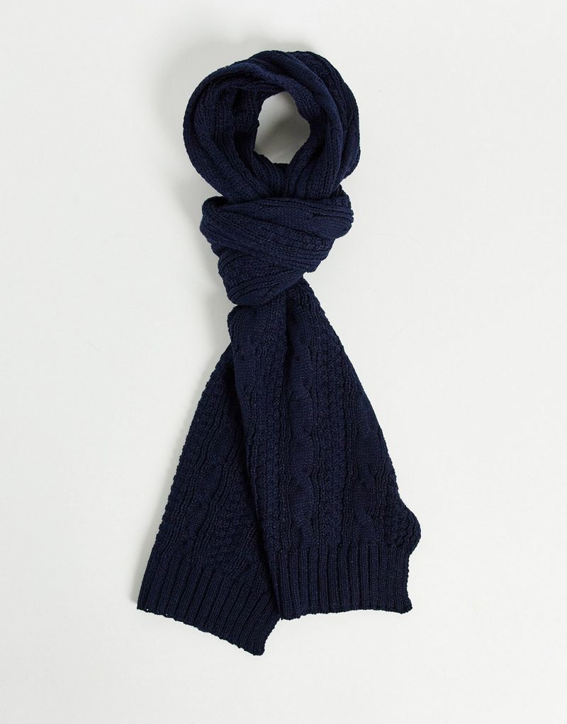 Темно-синий шарф вязанной вязки Boardmans Boardmans