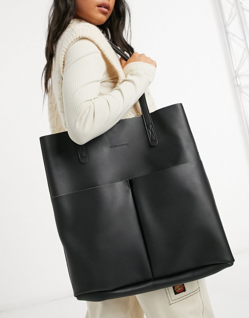 Черная сумка-тоут с двумя карманами и съемным карманом Claudia Canova Claudia Canova