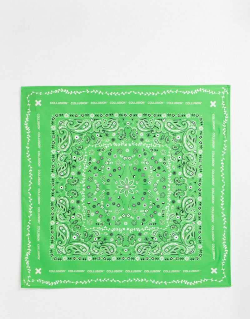 Зеленый платок унисекс с принтом COLLUSION Collusion