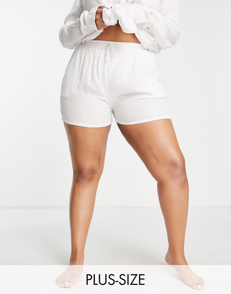 Белые пляжные шорты Esmee Plus Exclusive — часть комплекта Esmee Curve