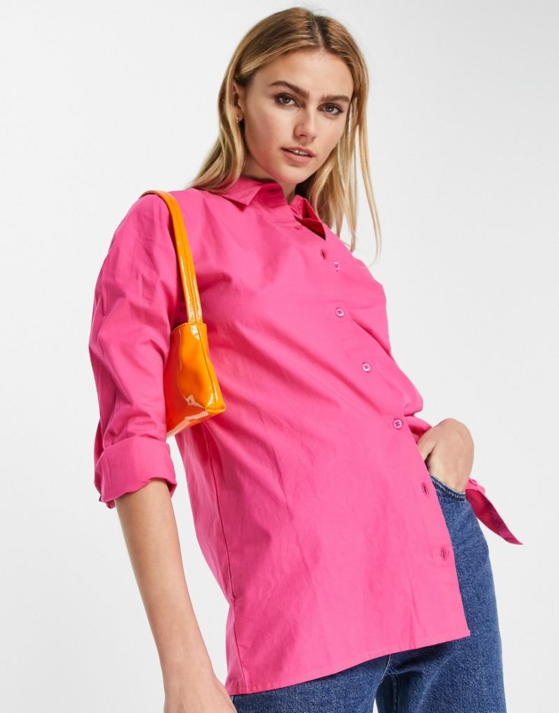 Ярко-розовая хлопковая рубашка оверсайз Extro & Vert Extro & Vert