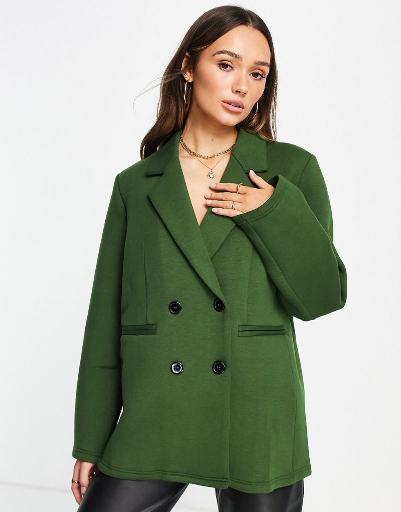 Темно-зеленый трикотажный пиджак оверсайз Extro & Vert — часть комплекта Extro & Vert