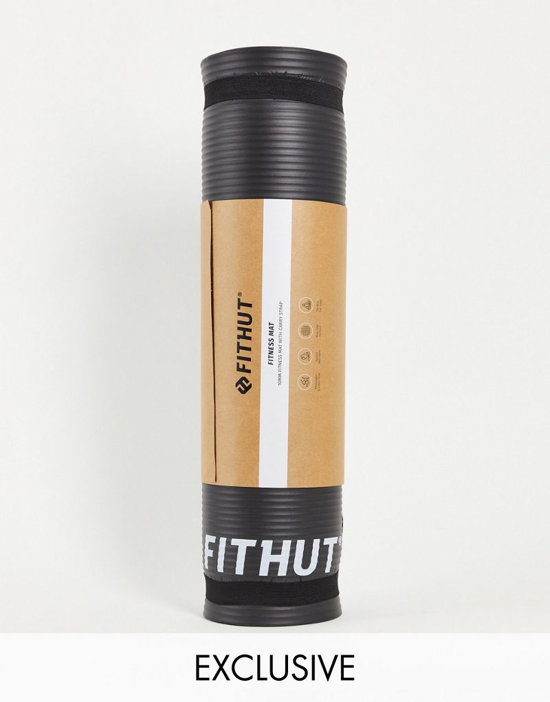 Черный коврик для фитнеса Fithut 10 мм FIT HUT