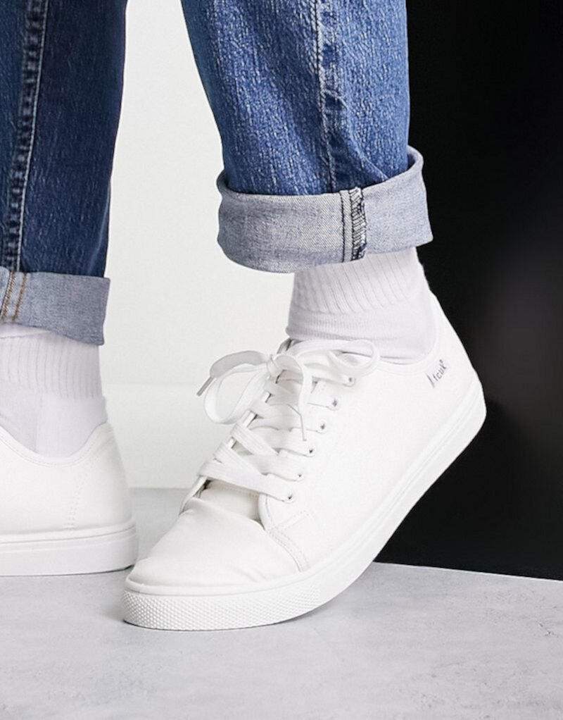Белые парусиновые кроссовки на шнуровке из искусственной кожи French Connection French Connection