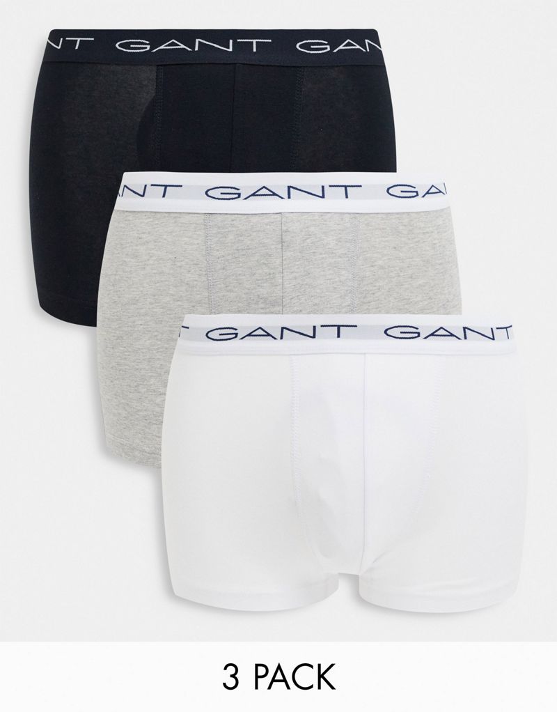 Комплект из 3 плавок Gant белого/черного/серого цвета с поясом с логотипом GANT
