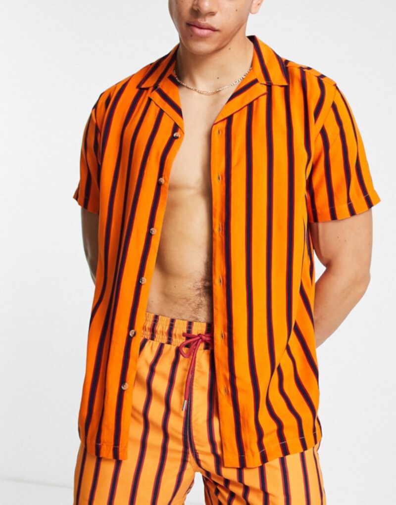 Оранжевая пляжная рубашка Hunky Trunks Hunky Trunks