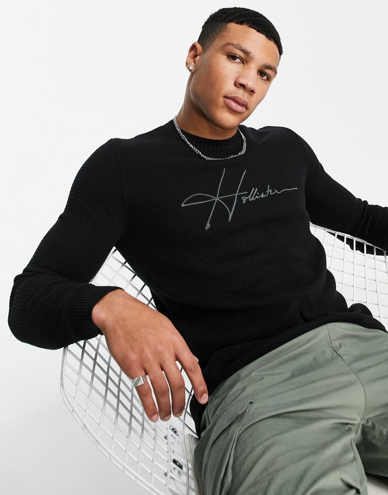 Черный вязаный свитер Hollister Hollister
