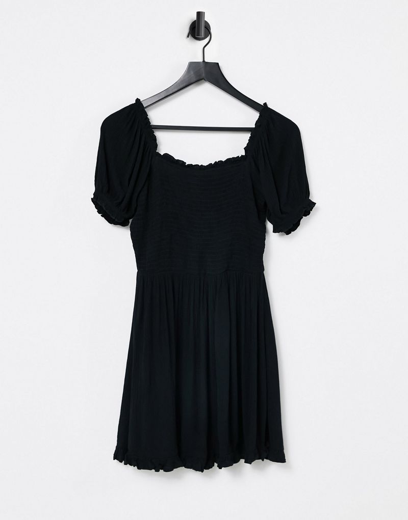 Черное пляжное платье мини со сборками Iisla & Bird Exclusive Iisla & Bird