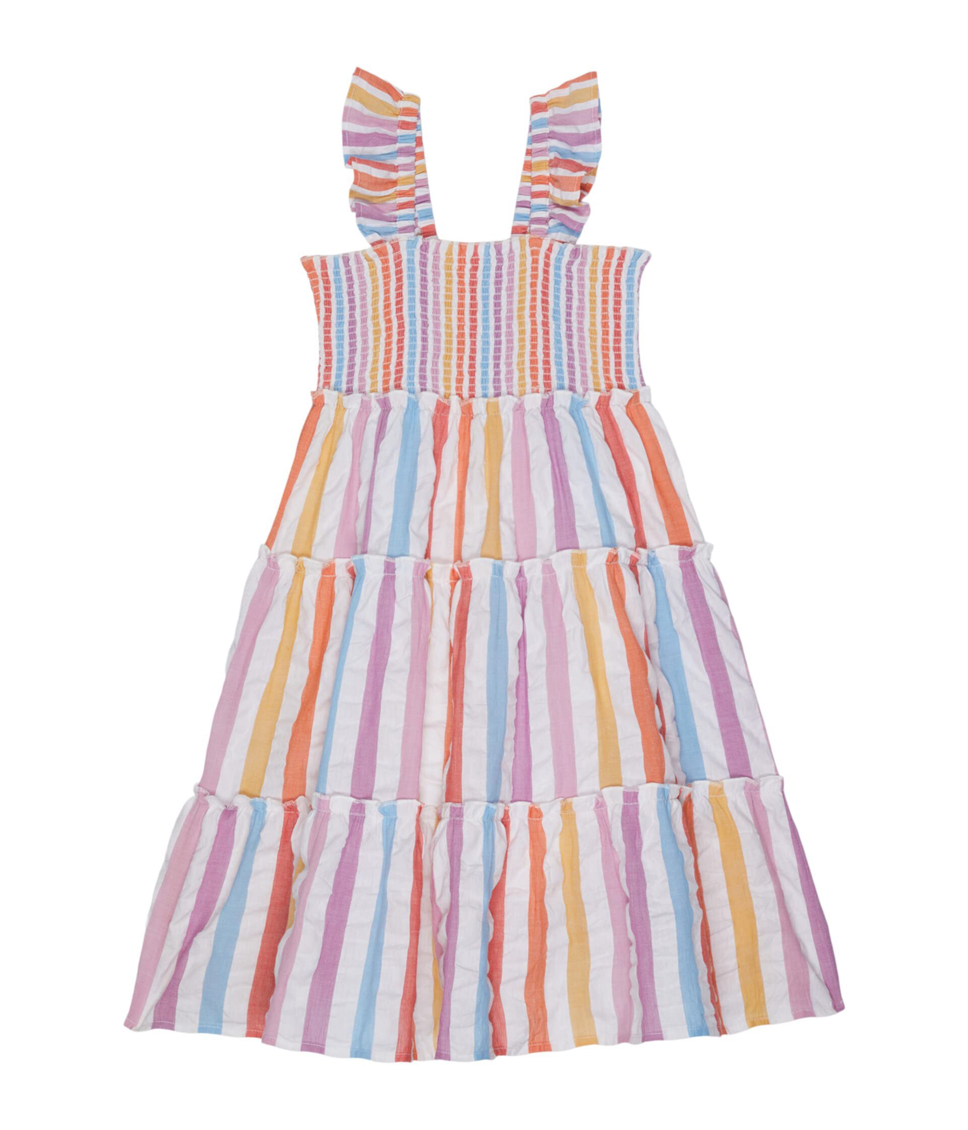Платье Ceri в радужную полоску (для малышей/маленьких детей/больших детей) Roller Rabbit Kids
