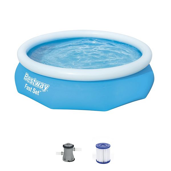 Bestway 10' x 30&#34; Fast Set Inflatable Above Ground Swimming Pool w/ Filter Pump Bestway