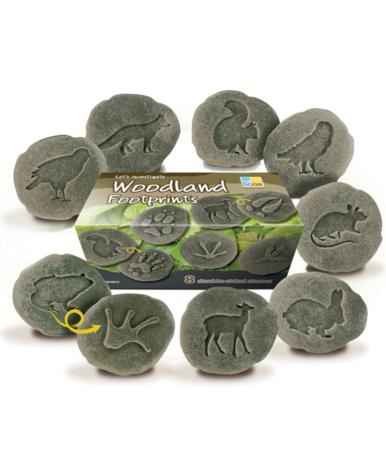 Игра Yellow Door Let's Investigate Woodland Footprint Stones, Set of 8 Yellow Door