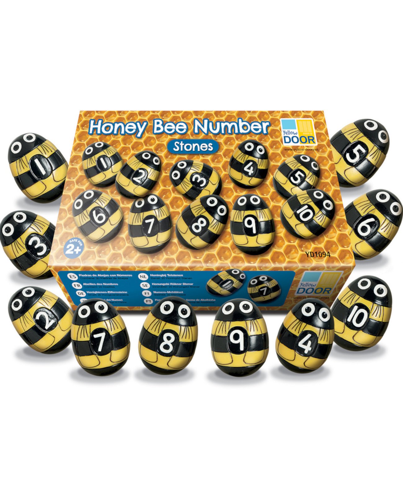 Камни с номерами медоносных пчел, набор из 20 шт. Yellow Door
