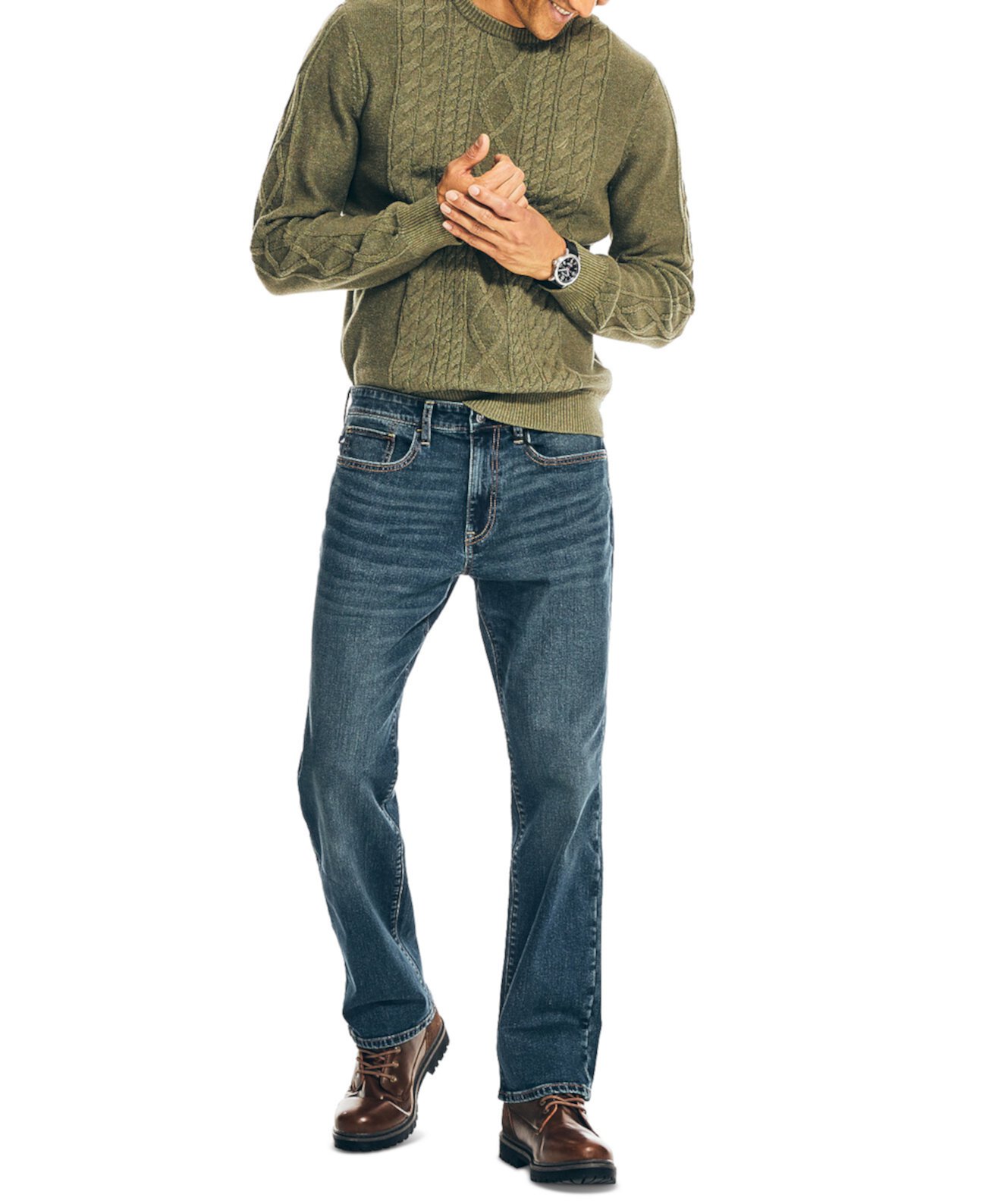Мужская оригинальная расклешенная джинсовая ткань стрейч Nautica