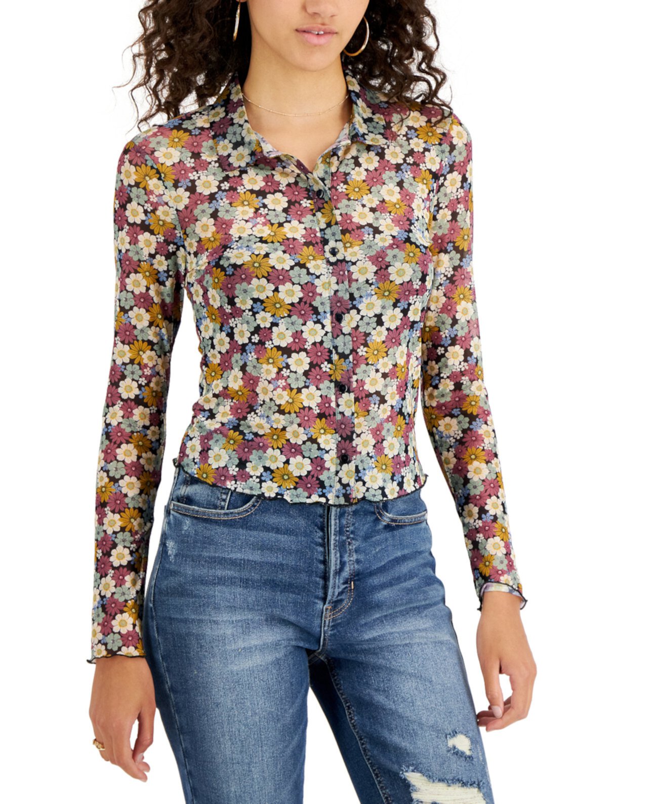 Сетчатая блузка с подолом салатного цвета для юниоров Self Esteem