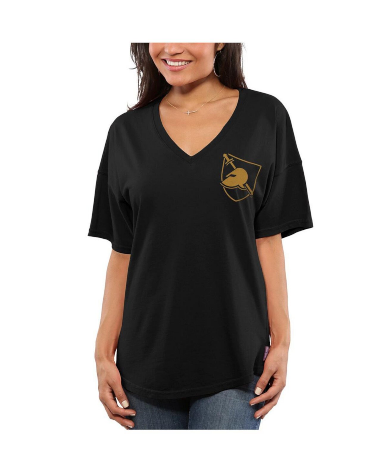 Женская черная футболка оверсайз Army Black Knights Spirit Jersey